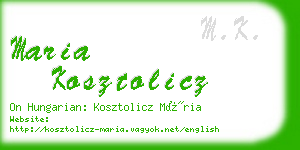 maria kosztolicz business card